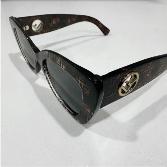 Fendi Women's Cat-Eye Sunglasses - Black and Brown - Picture 7 of 13